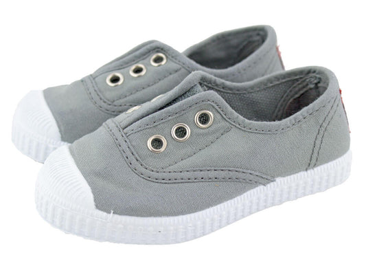 Canvas Elastic Sneakers  - Grey