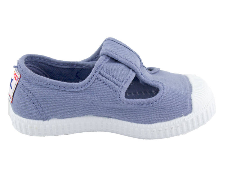 T-Strap Canvas Sneakers - Old Blue