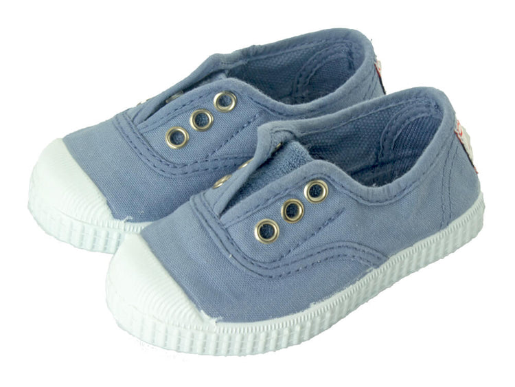 Canvas Elastic Sneakers  - Old blue