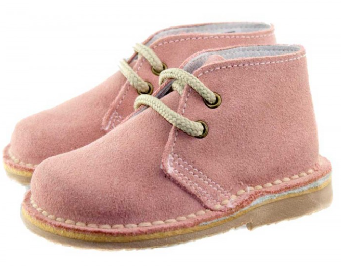 Suede Leather Safari Boots with laces in pink