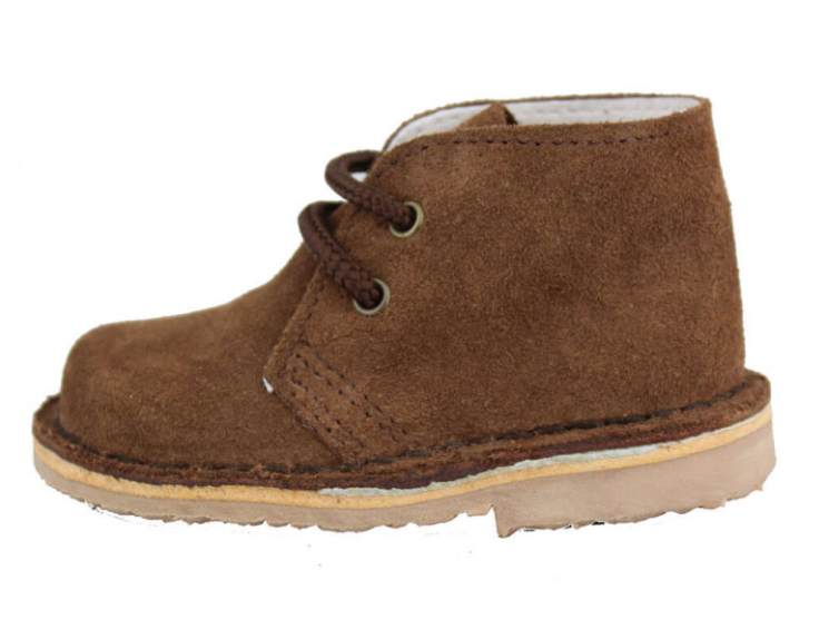 Suede Leather Safari Boots with laces brown