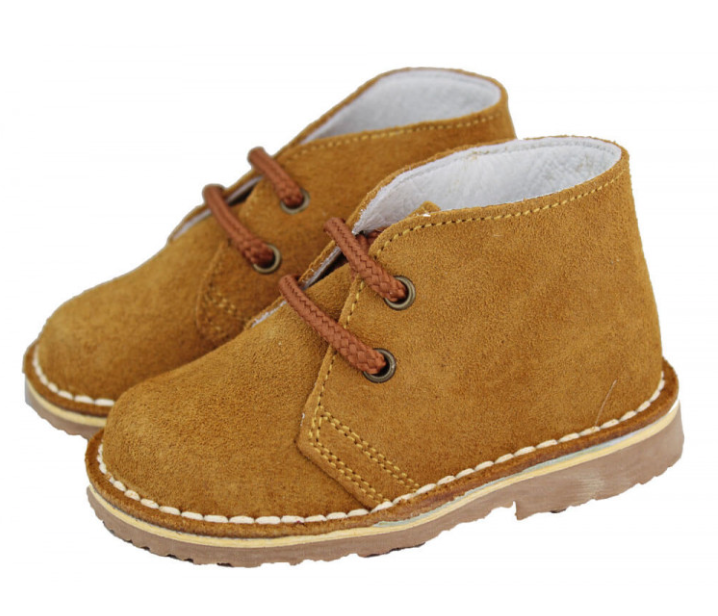 Suede Leather Safari Boots with laces Whisky