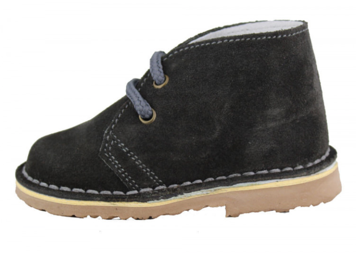 Suede Leather Safari Boots with laces Grey