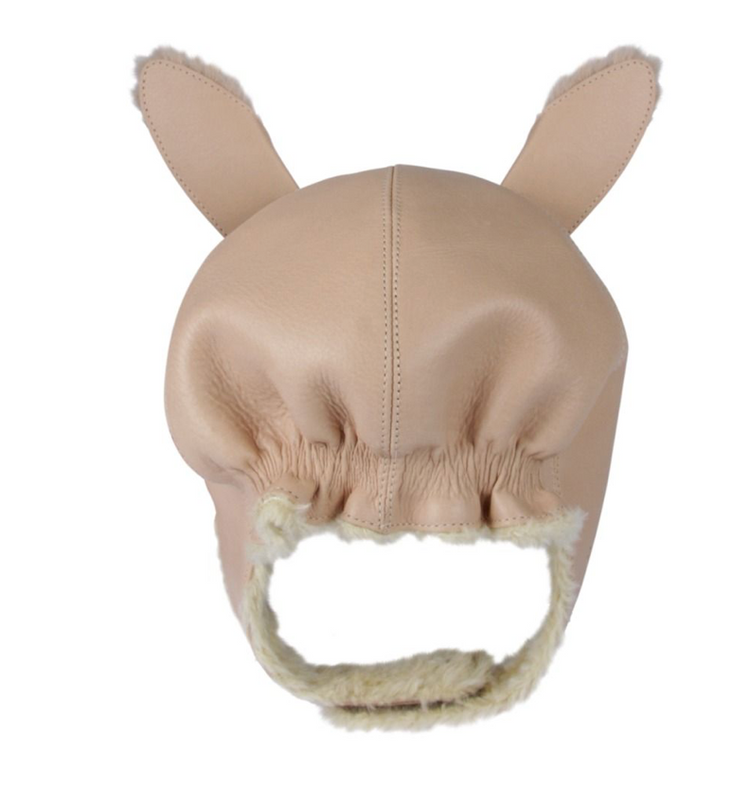 KAPI EXCLUSIVE HAT Fluffy Bunny Light Rust Leather by DONSJE