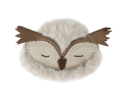 JOSY  Hairclip Fluffy Owl Ivory Classic  Leather by DONSJE