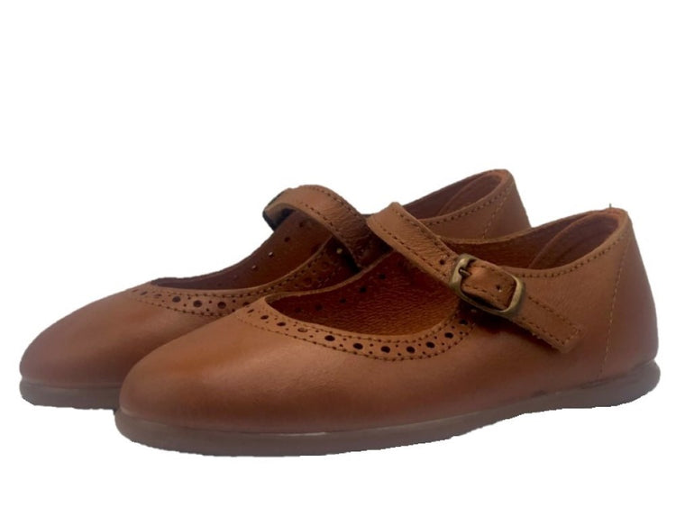 Soft Leather Maryjanes Brown