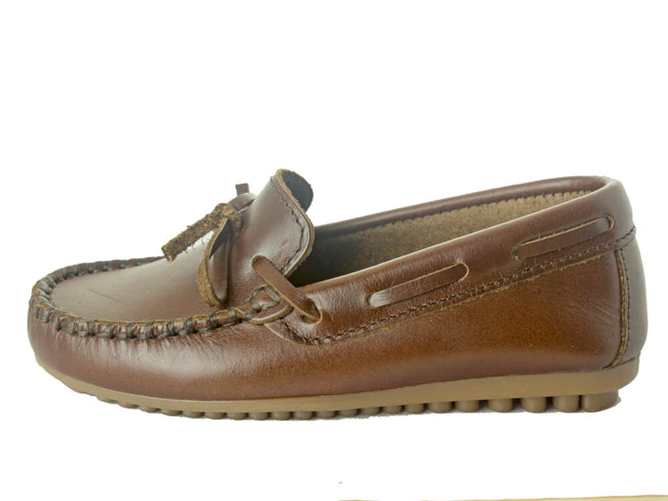 Leather Bow Loafer Brown